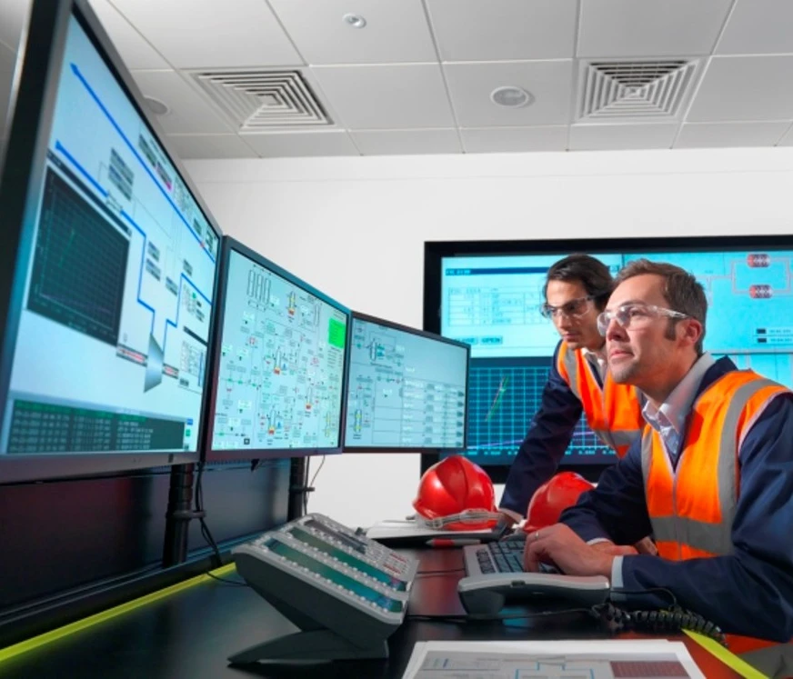 Sala de controle de processamento mineral